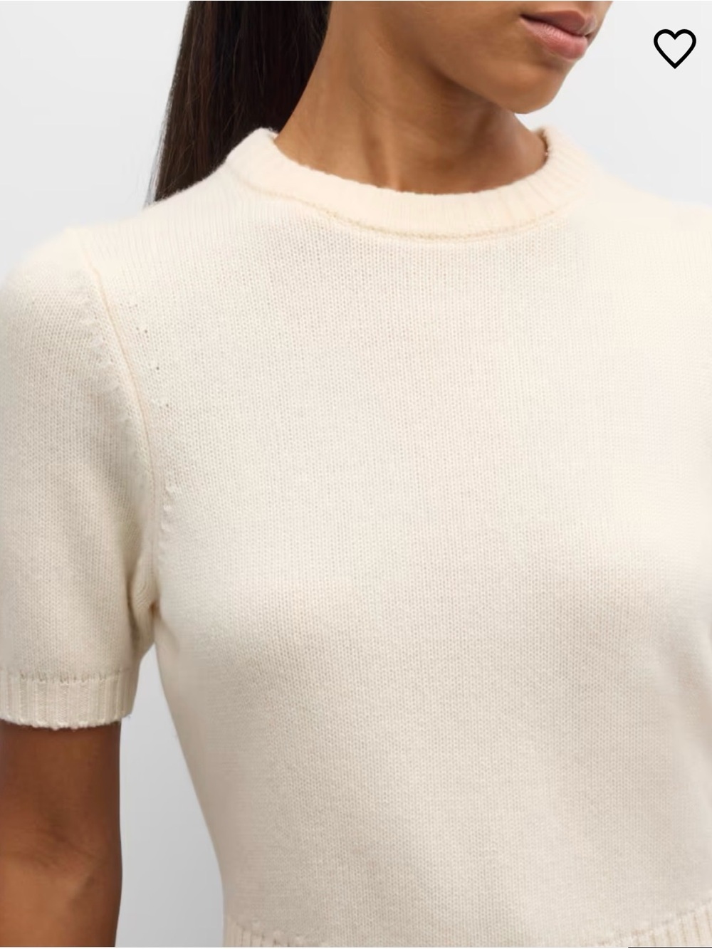 Toccin Cream Elsie Short-Sleeve Crewneck Sweater Size S $295 - Picture 3 of 7